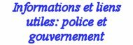 Informations et liens utiles: police et gouvernement